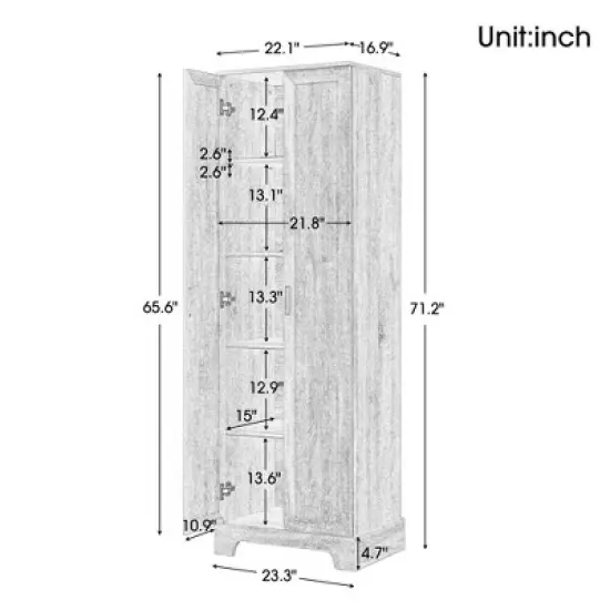 Storage Cabinet with Two Doors and Adjustable Shelf For Bathroom And Office - ModernLuxe image {2}