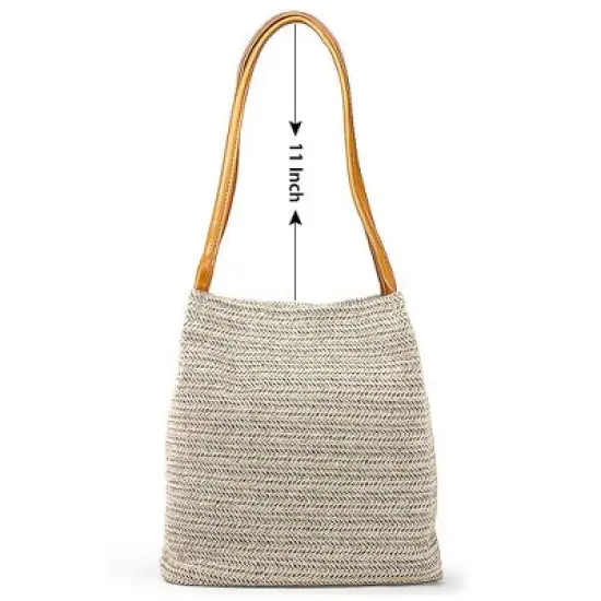 Gearonic Straw Beach Bag tote Shoulder Bag image {1}