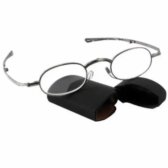 Calabria Spec-Folding COMPACT Metal Designer Reading Glasses Antique Silver+1.50 image {6}