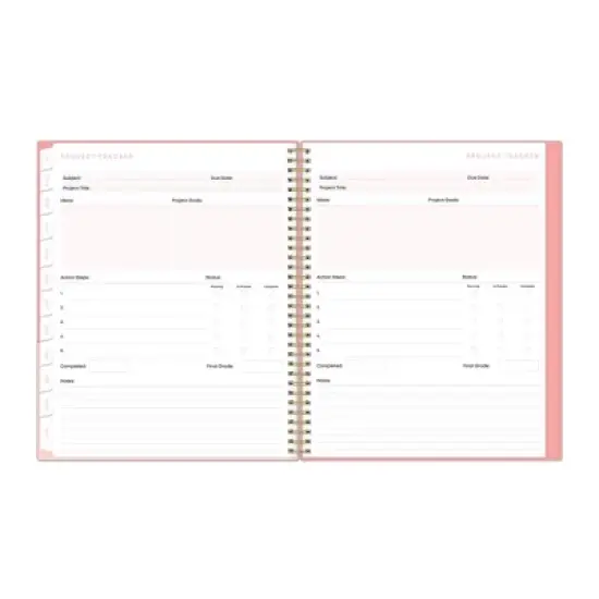 Blue Sky 8.5"x11" 2025-2026 Weekly/Monthly Student Wirebound Planner Double Pocket Flamingo Pink/Sorbet image {8}