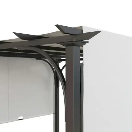 Resenkos Outdoor Garden Gazebo, Sunshade Gazebo Canopy,10' x 10' Patio Pergola with Weather-Resistant Steel Frame, White White, Black image {7}