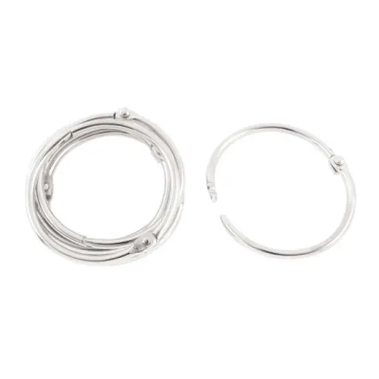 Unique Bargains Book Office Metal Loose Leaf Binder Hinge Snap Ring 6 Pcs 1.6" Inner Dia image {5}
