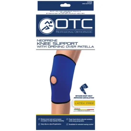 OTC Knee Support, Open Patella, Neoprene, Black image {3}