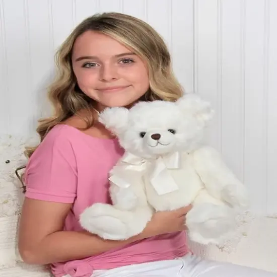 Bearington Aspen White Plush Stuffed Animal Teddy Bear, 15.5 inches image {5}