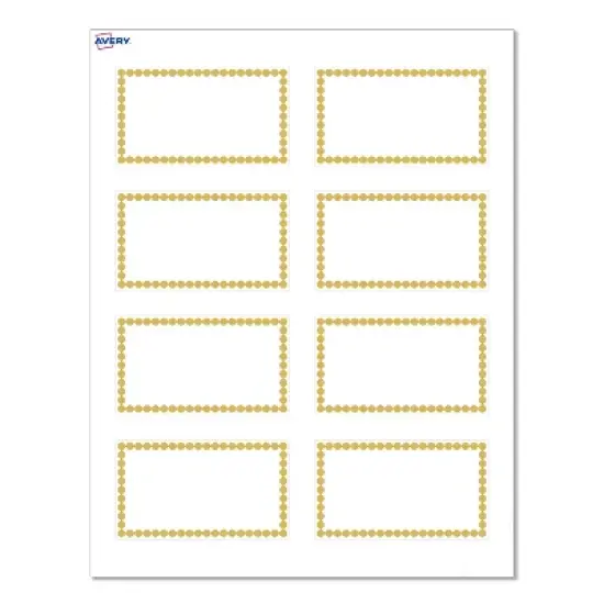 Avery&reg; Cards, 2" x 3.5", Gold Beads, Matte White, 80ct image {9}