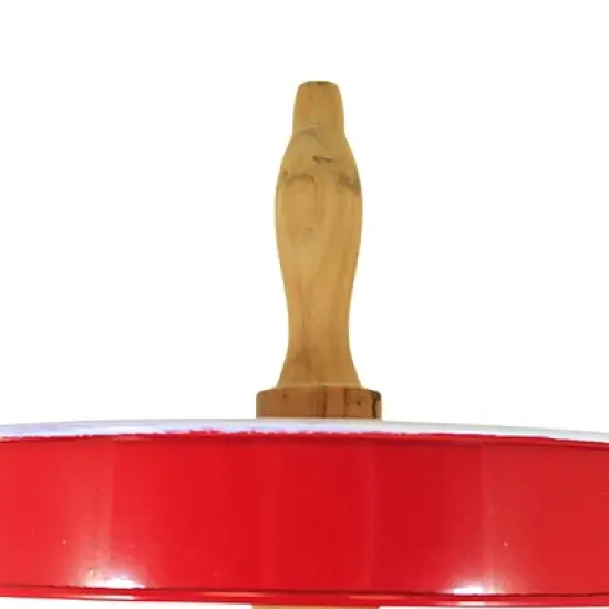 Ganz 21.5 Inch Red/White 3 Tier Pedestal Stand Everyday , Circular Wooden Stem (1PC) image {2}