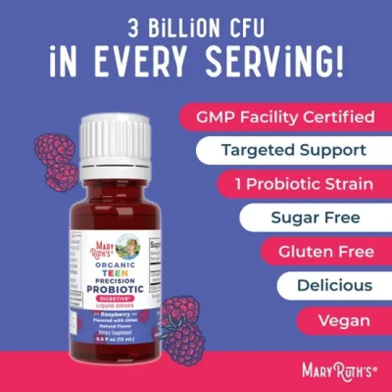 MaryRuth's Organic Teen Precision Probiotic Digestive Liquid Drops image {6}