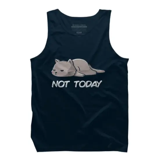 Men's Design By Humans Not Today Cat By EduEly Tank Top image {6}