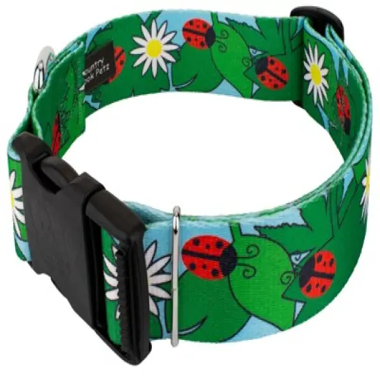 Country Brook Petz 1 1/2 Inch Deluxe Ladybug Picnic Dog Collar image {1}