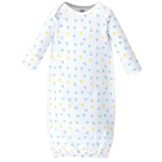 Luvable Friends Baby Cotton Long-Sleeve Gowns 4pk, Basic Elephant, 0-6 Months image {4}