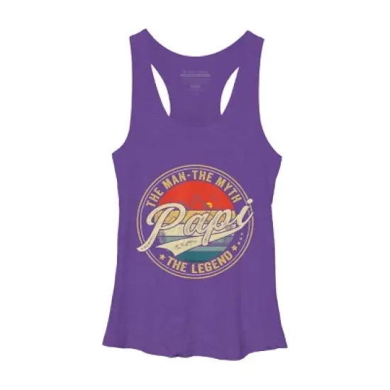 Women's Design By Humans Vintage Sunset Papi, The Man, Myth, Legend By COVI Racerback Tank Top image {5}
