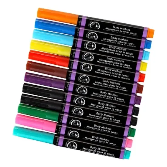 Tulip Color 12pk Body Art Face & Body Markers Kaleidoscope image {1}