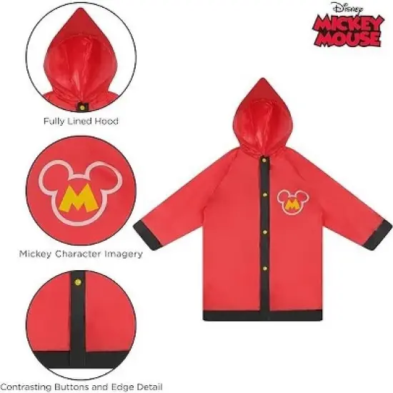Mickey Mouse Boys Umbrella with Matching Raincoat Set, Kids Ages 2-7 image {4}