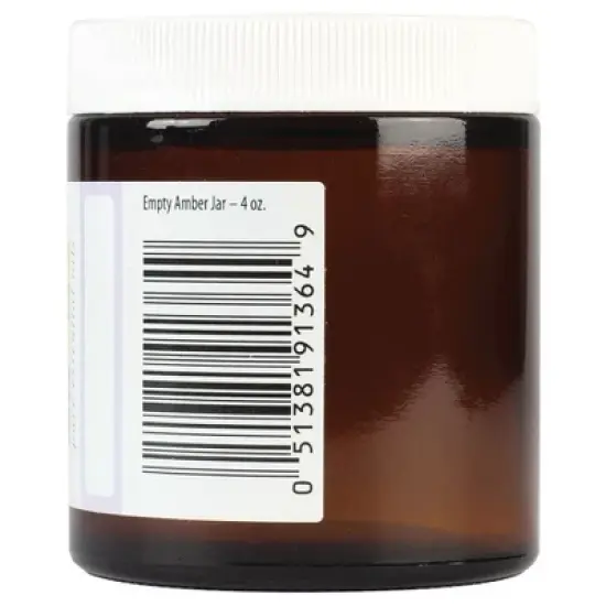 Aura Cacia Empty Amber Glass Wide Mouth Bottle with Writable Label - 4 oz image {3}