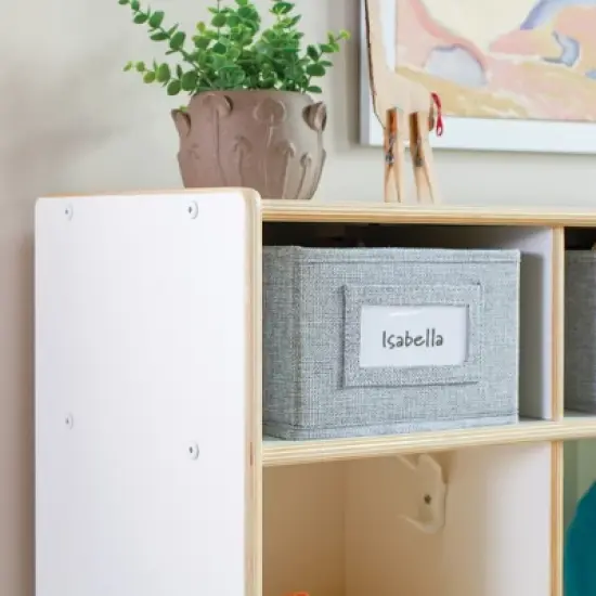 Guidecraft EdQ 10-Section Wooden Storage Locker for Classroom, Kids Natural Wood Cubby Organizer with Shelves and Hooks for Coats image {6}