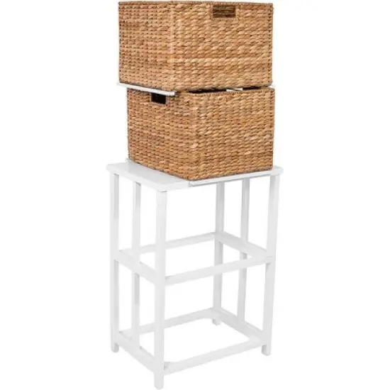 BirdRock Home Seagrass 2-Tier File Cubby Cabinet - Natural image {1}