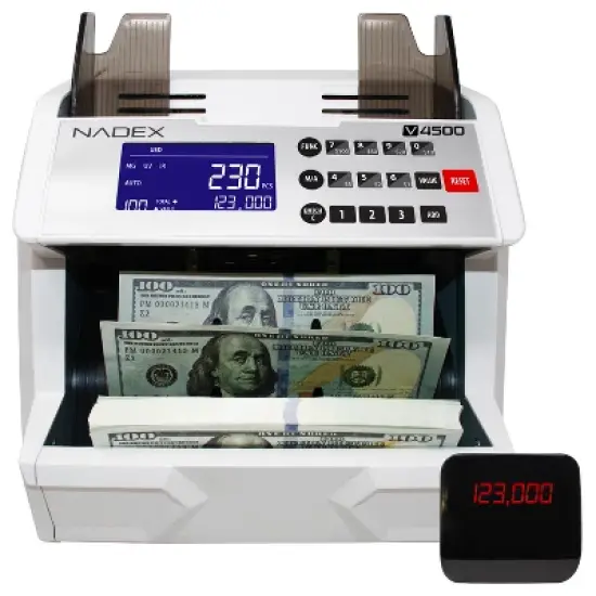 Nadex Coins&trade; V4500 Front-Loading Bill Counting Machine in White image {8}