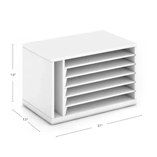 Martha Stewart Crafting Kids' Paper Organizer: Wooden Tabletop Construction Paper Storage with 6 Adjustable Trays image {3}