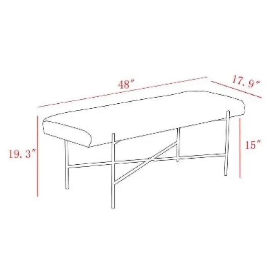Clarkston Metal Base Upholstered Bench Cream Boucle - Threshold&trade; designed with Studio McGee image {8}