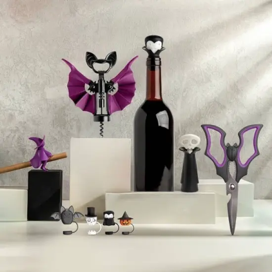 Ototo 8pc Boo Team Straw Toppers Silicone Drink Accessories Multicolor image {3}