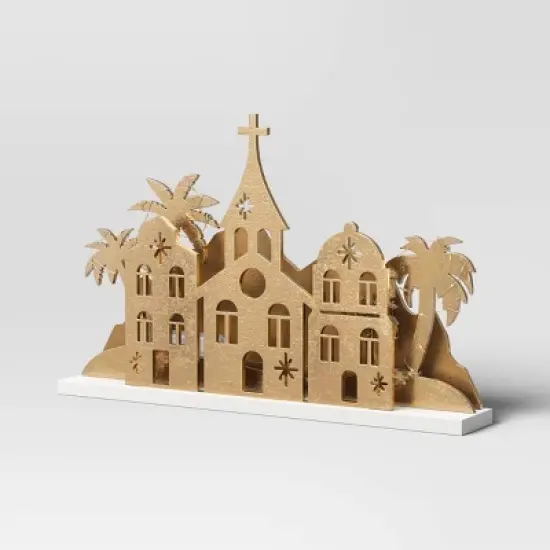 9.3" Christmas Lit Houses and Mountains Scene Decor - Wondershop&trade; image {3}