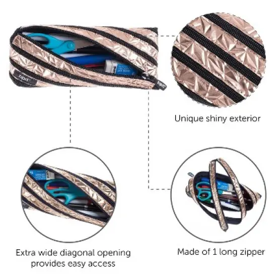 ZIPIT Metallic Pencil Case image {3}