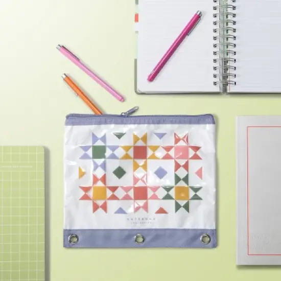 Notebook Collective Quilted Geo Pattern Double Layer Binder Pouch image {2}