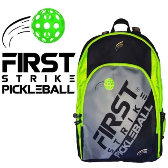 First Strike Pickleball: Pickleball Bag - Green - 7 Pockets, Adjustable Straps, Padded Shoulders & Back, Lightweight image {5}