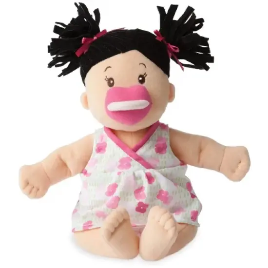 Manhattan Toy Baby Stella Black Hair Soft First Baby Doll, 15-Inch image {1}