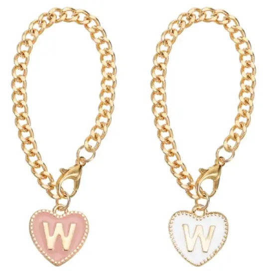 Unique Bargains Letter Heart Shape Identification Accessories Pink & White 2 Pcs image {20}