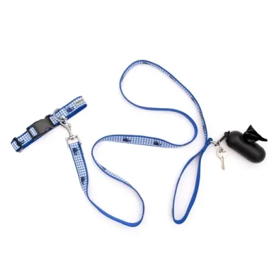 The Worthy Dog Gingham Whales Dog Leash image {1}