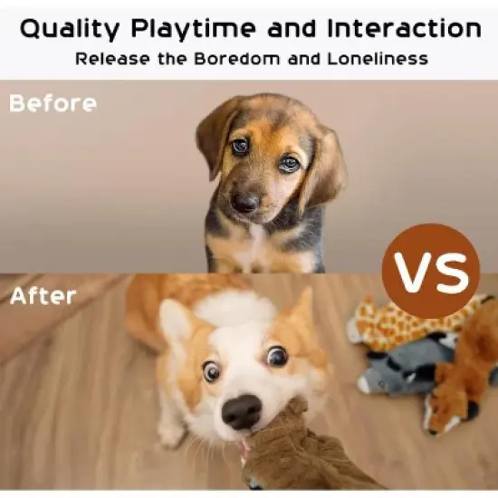 Mocamel Dog Squeaky Toys,  No Stuffing Dog Toys for Small Medium Large Dogs, Stuffless Puppy Toys for Boredom image {1}