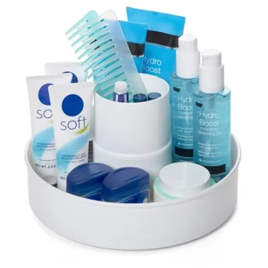 Copco 10-Inch Multi-Compartment Storage Turntable with Non-Skid Liner & Soft Base - 2-Section Divided Lazy Susan Organizer image {2}