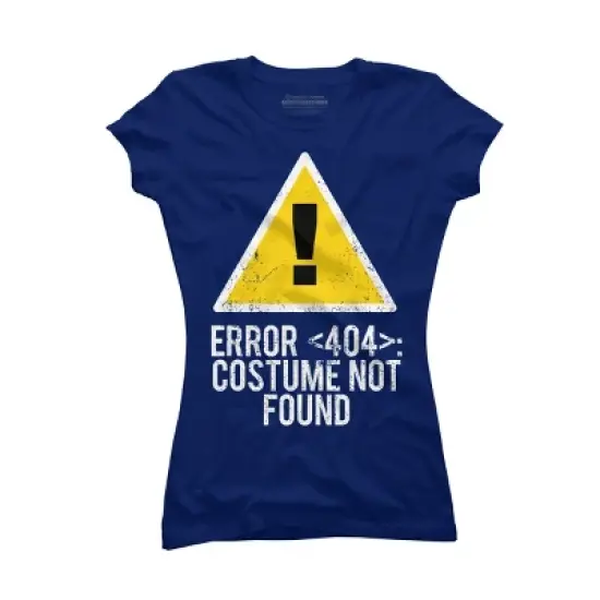 Junior's Design By Humans Halloween Error 404 Costume Not Found Apparel By COVI T-Shirt image {4}