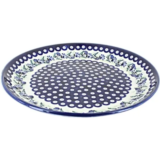 Blue Rose Polish Pottery 1378 Zaklady Large Round Serving Platter image {9}