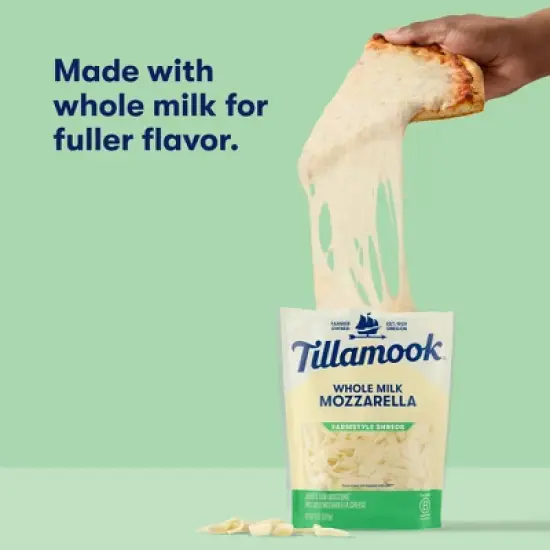 Tillamook Whole Milk Mozzarella Cheese Shred 8oz image {4}