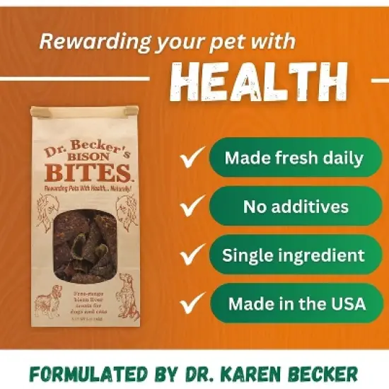 Dr. Becker's Bites - Bison Dog Treats 5 OZ image {2}