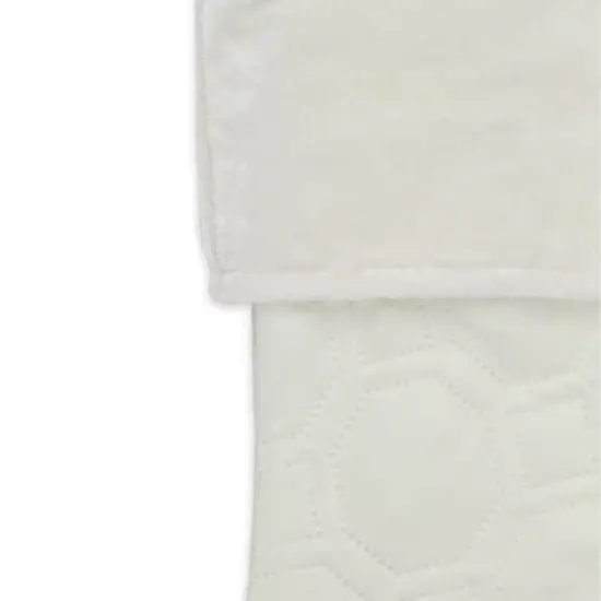 Northlight Quilted Christmas Stocking with Velvet Cuff - 19" - Cream and White image {2}