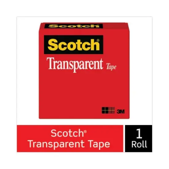 Scotch Transparent Tape, 3" Core, 1" x 72 yds, Transparent image {1}