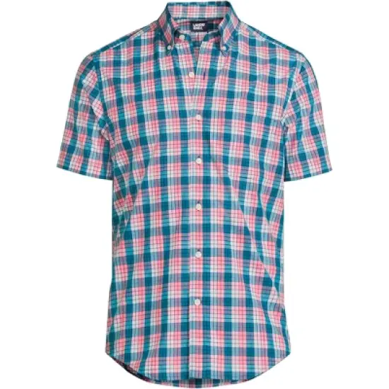 Lands' End Men's Traditional Fit Short Sleeve Essential Lightweight Poplin image {10}