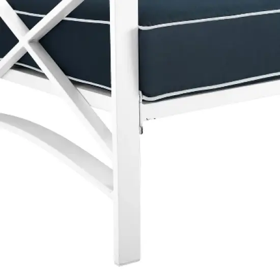 Kaplan Loveseat White/Navy - Crosley image {4}