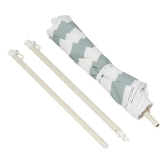 Sunnylife Compact Beach Umbrella La Palma Sage Stripe - UPF50 Shade, 66"x66"x78" image {7}