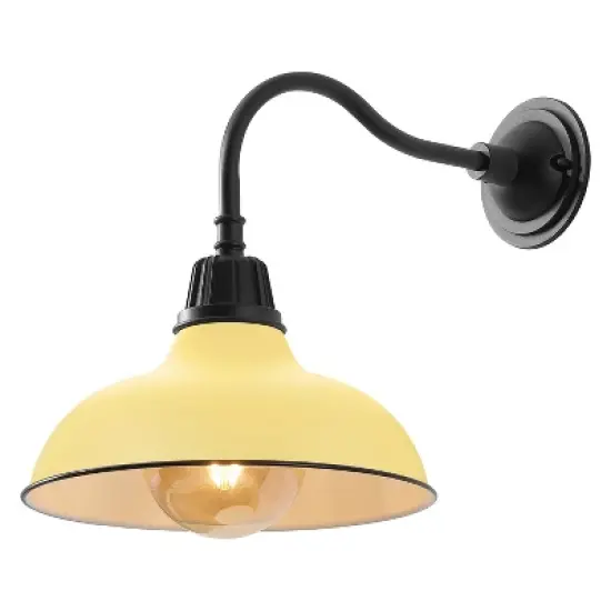 JONATHAN Y Aurora Farmhouse Industrial Indoor/Outdoor Iron LED Gooseneck Arm Outdoor Sconce image {10}