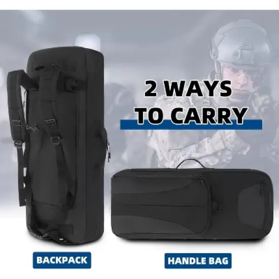 Dual Rifle Soft Case Tactical Backpack, Padded Gun Bag for Storage & Transport, Water-Resistant with MOLLE, Shooting Hunting Military Use image {4}