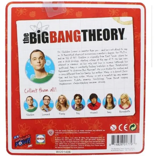 Bif Bang Pow Big Bang Theory Sheldon (Green Lantern/ Superman) Retro Clothed 8" Figure image {1}