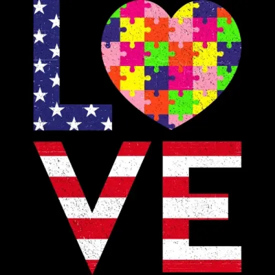Men's Design By Humans July 4th Love Flag With Puzzle Heart By Ujangkasep Tank Top image {1}
