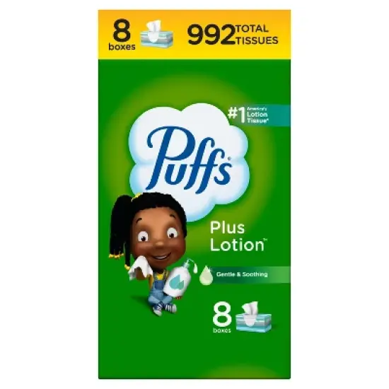 Puffs Plus Lotion Gentle & Soothing Facial Tissue image {16}