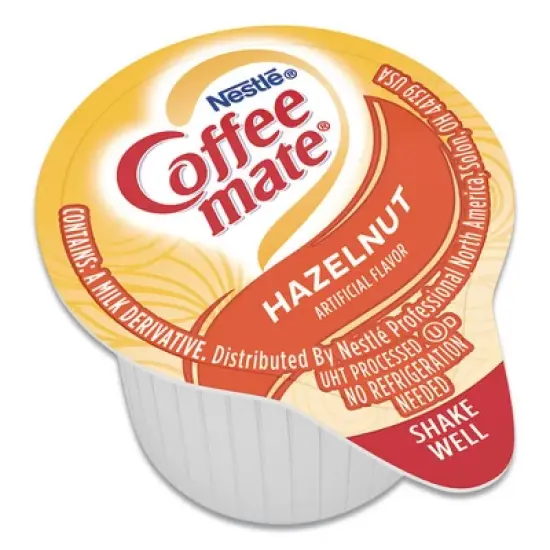 Coffee mate Liquid Coffee Creamer, Hazelnut, 0.38 oz Mini Cups, 50/Box image {1}