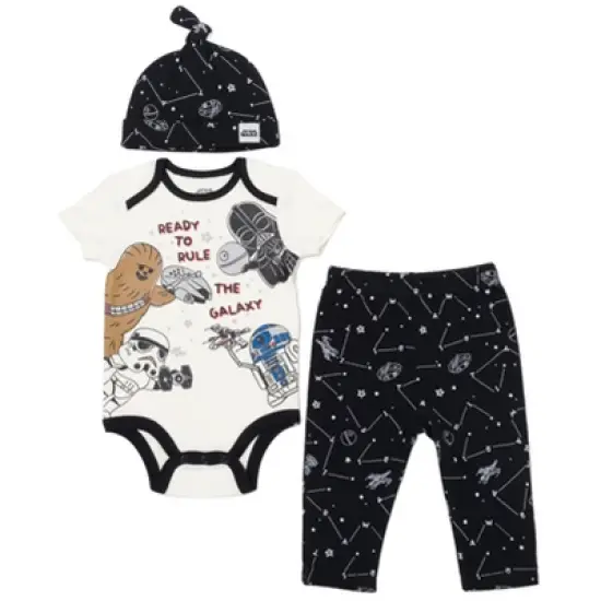 Star Wars The Child Baby Bodysuit Pants and Hat 3 Piece Outfit Set Newborn to Infant image {6}
