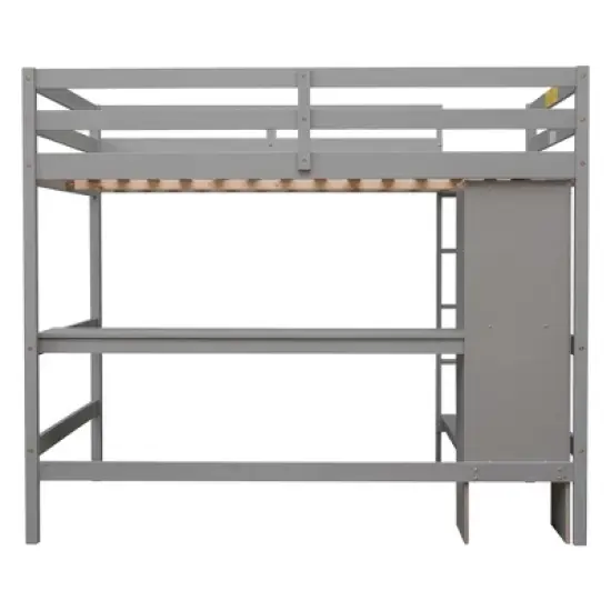 Full Size Loft Bed with Multifunction Shelves and Under-Bed Desk - ModernLuxe image {8}